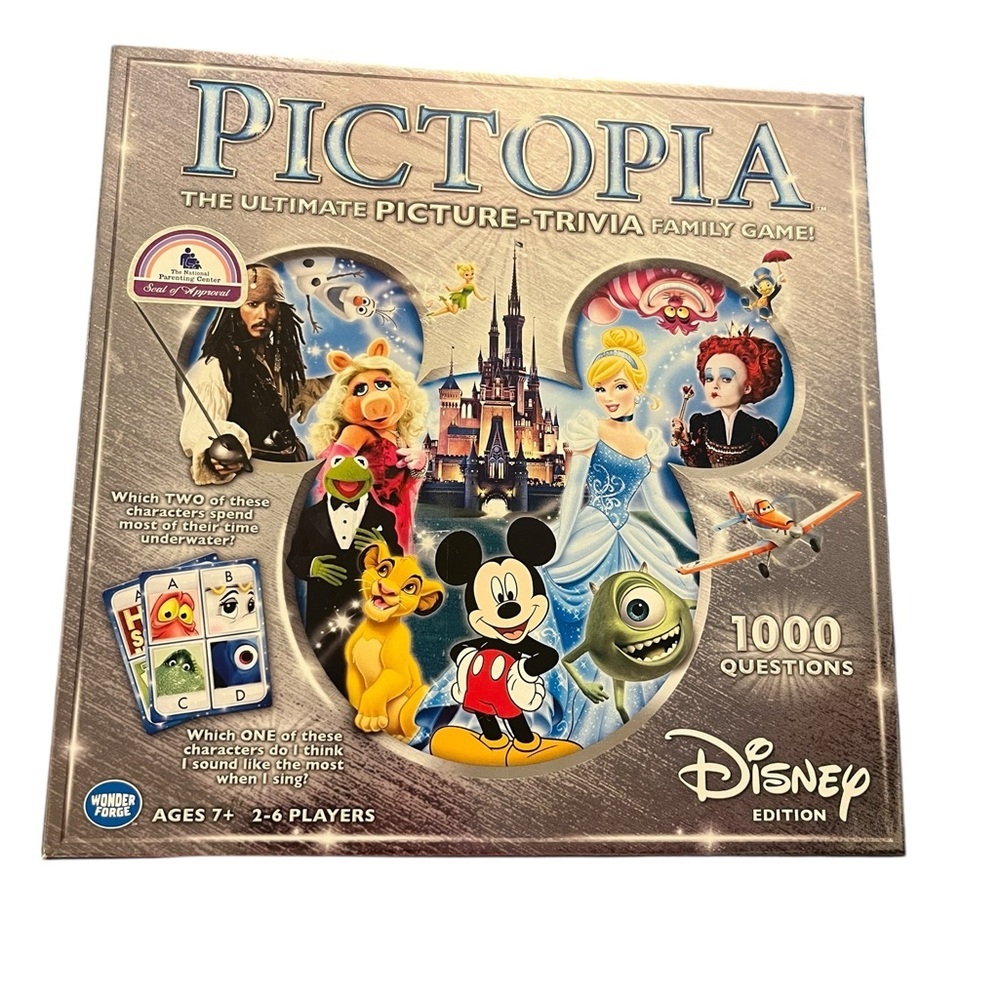New Disney Pictopia Picture-Trivia Family Game - Silver